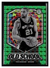 2019-20 Panini Mosaic #20 Tim Duncan Old School Mosaic Green San Antonio Spurs