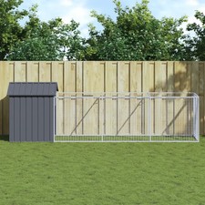 Dog House Anthracite Galvanized Steel 46.1 x 159.1 x 48.4 in vidaXL