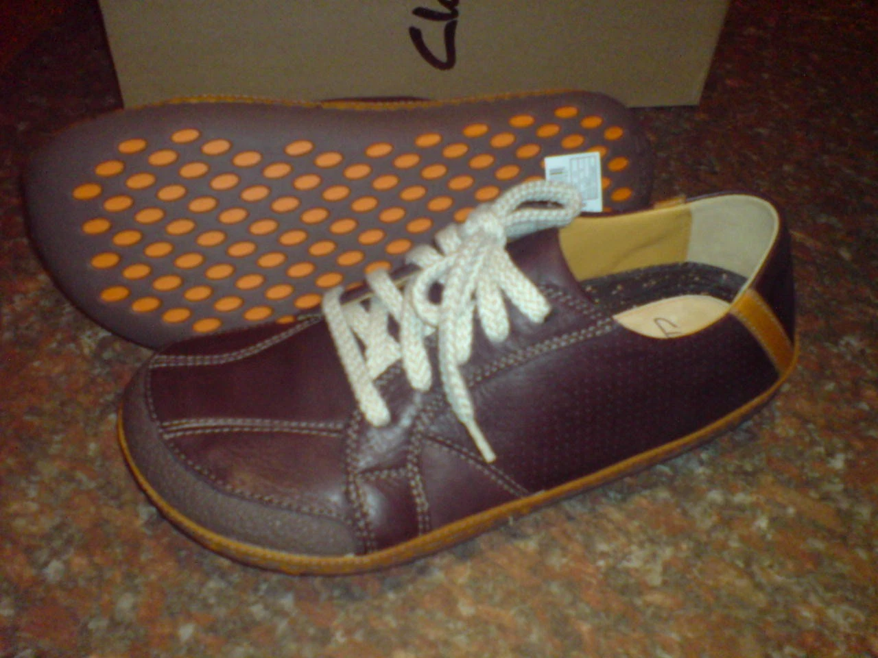 CLARKS NUOVO CLARK ** MASS BEAT ** SUOLA ARANCIONE ** PELLE EBANO ** UK 7 6 5