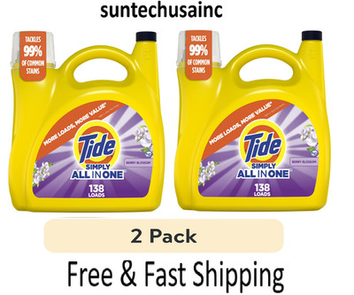 Tide Simply All-In-One Liquid Laundry Detergent, Berry 182 Fl Oz (Pack of 2)