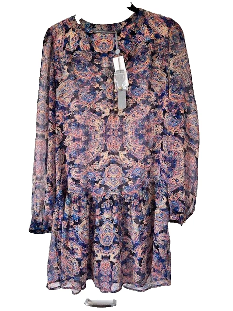 silk dress with jacket Silk Dress / Light Blue & Orange Horse