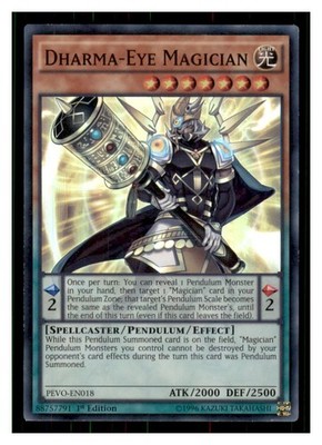 Yugioh Dharma-Eye Magician PEVO-EN018 Super Rare Pendulum Evolution LP