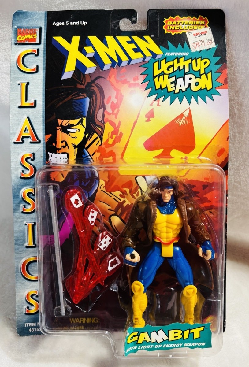 X-Men Gambit with Light-Up Energy Weapon Action Figure 1996 #43153