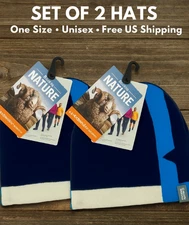 Icebreaker Merino Wool Beanie Hat Unisex Blue One Size Set of 2