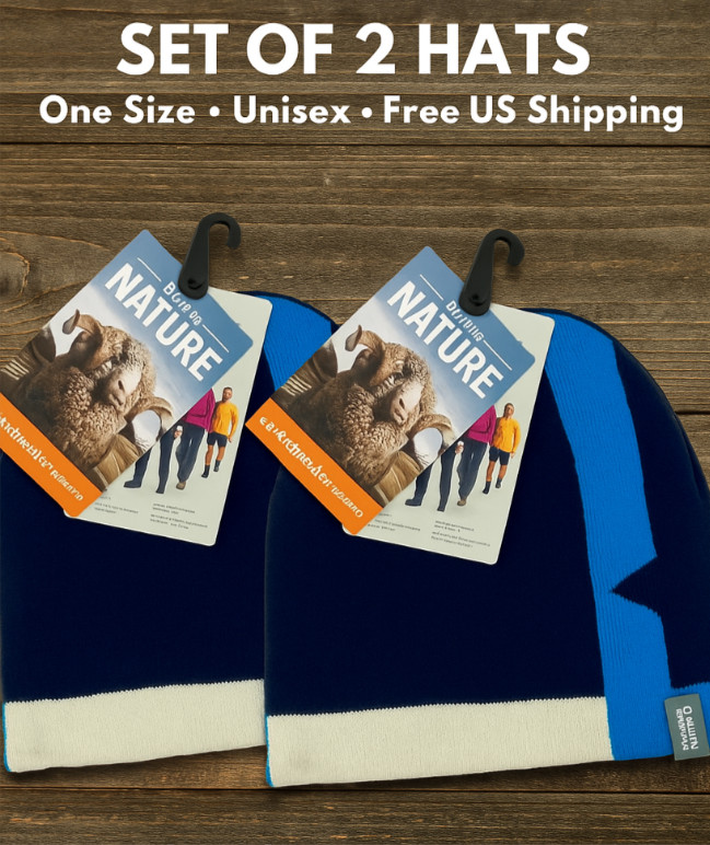 Icebreaker Gorro Lana Merino Unisex Azul Talla Única Conjunto de 2