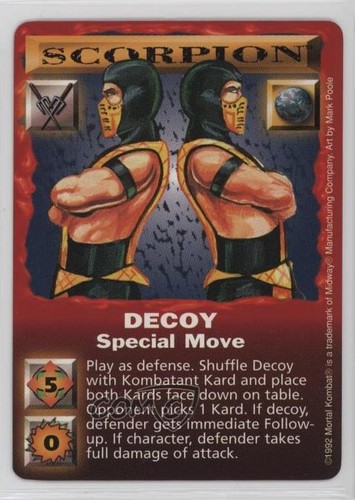 1995 Mortal Kombat Kartenspiel Scorpion (Decoy) 06ff