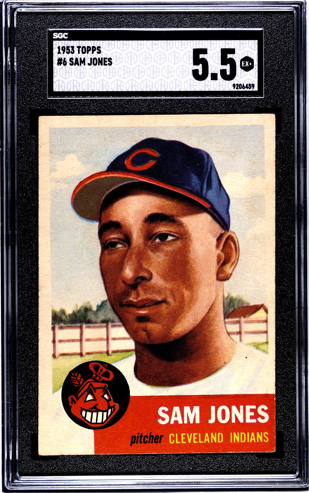 1953 Topps SAM JONES Cleveland Indians #6 SGC 5.5 EX+ Condition!