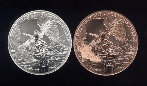 Libertattered Zombucks World 1 oz Silver Round and 1 oz Copper Round