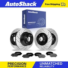 Front Rear Drilled Slotted Brake Rotors Ceramic Pads for Nissan Maxima V6