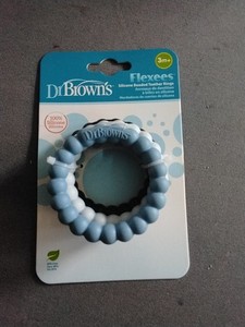 Dr Browns Flexees Silicone Beaded Teether Rings 3+ Months 3 Pack Brand New