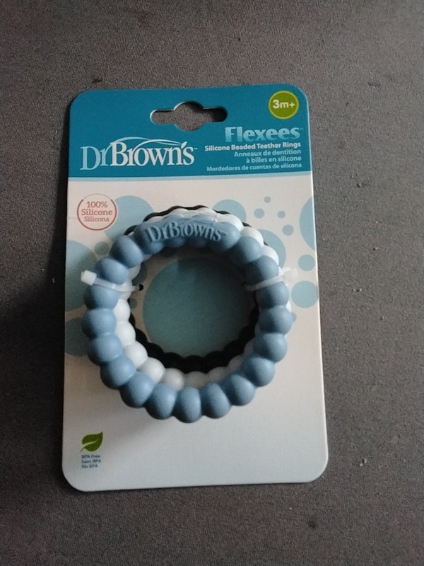 Dr Browns Flexees Silicone Beaded Teether Rings 3+ Months 3 Pack Brand New