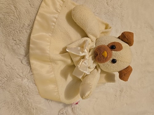 Dakin Baby Dog Plush Lovey Cream Satin Heart Trim Bow Security Blanket Vtg 1994 - Picture 16 of 20