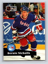 1991-92 Pro Set - Bernie Nicholls #166 New York Rangers Hockey Card