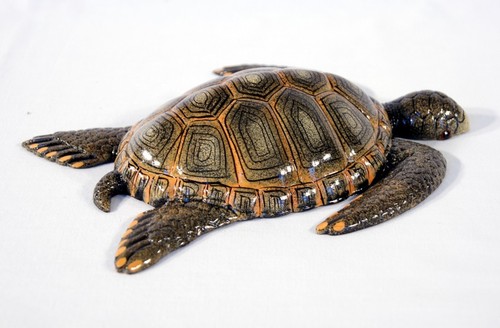 Hand Painted 8" Sea Turtle Replica Wall Mount Decor Plaque Green or Brown 16S - Picture 9 of 9