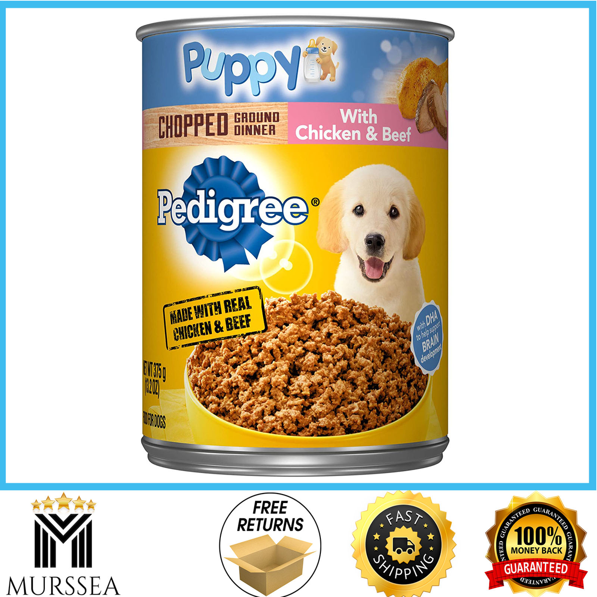 Pedigree Puppy Ground Dinner Chicken Beef Wet Canned Dog Food