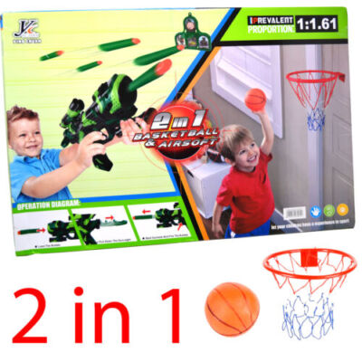2 IN 1 BASKETBALL & ZIELWAFFE SPIELEN KINDER SPASS SHOOTER AKTIVITÄT WEIHNACHTEN GESCHENK SPIELZEUG NEU