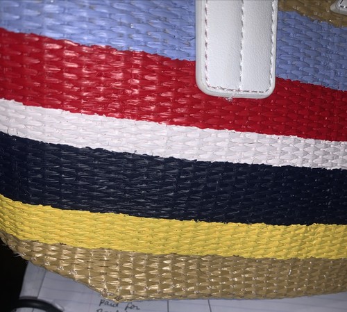 Tommy Hilfiger Multi Sally Printed Straw Damen Tragetaschen. Bilder 6/7 kleine Mängel - Bild 6 von 8