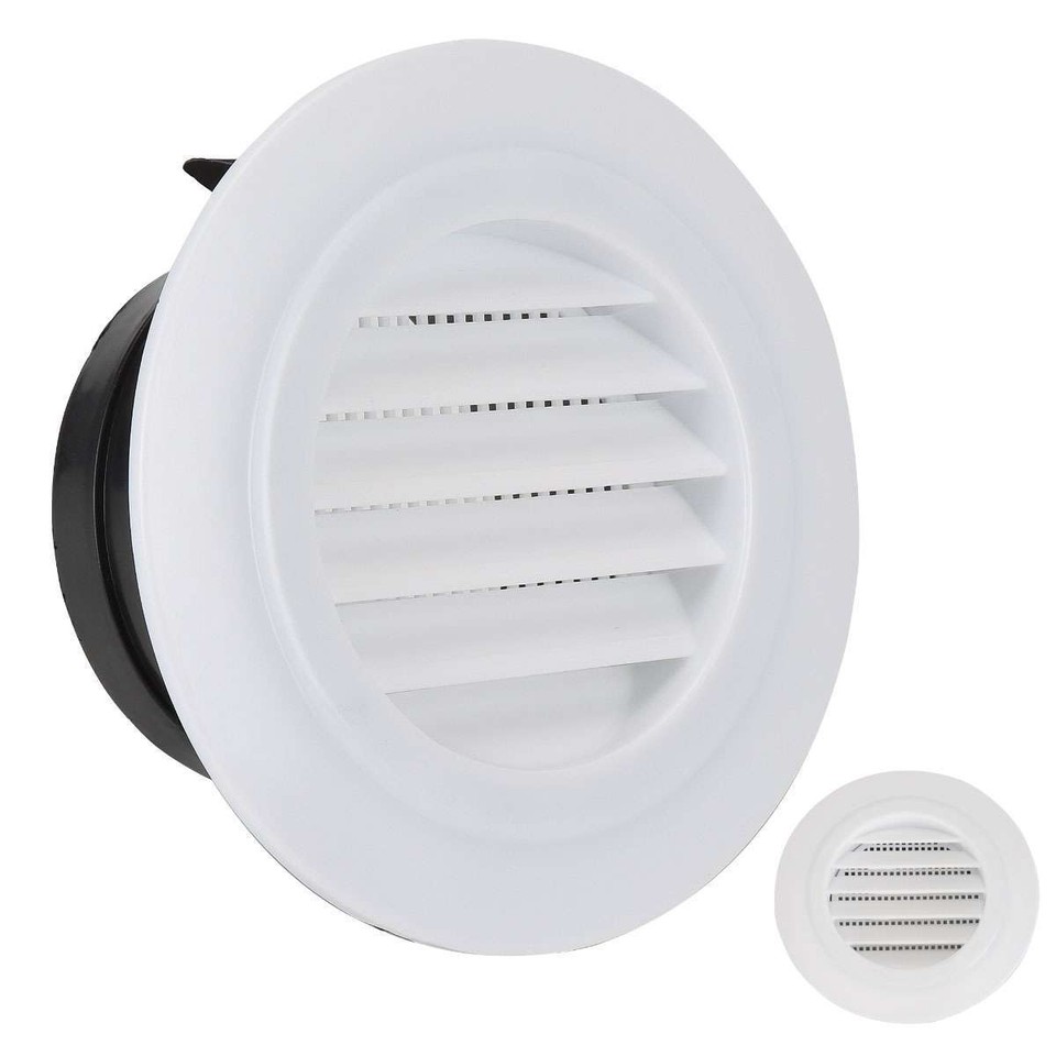 Lainballow 2Pcs 4'' Soffit Vent – Round Air Vent Cover With Stainless Steel Screen & Louvers For Exhaust Fans, Kitchen, Bathroom, Garage