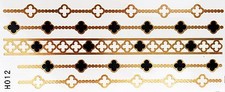 Tattoo Gold Flash Temporary 2 parts Bracelet Neck Chain Foot WOW H12