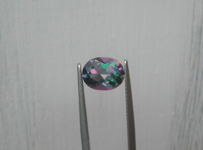 Rainbow mystic topaz oval gem loose faceted 10x8mm
