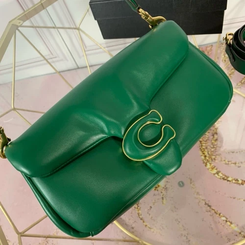 COACH C0772 Pillow Tabby Shoulder Bag Crossbody 26 Green Leather from JAPAN NEW