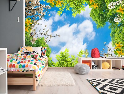 3D Branches Leaves ZHUA14617 Wallpaper Wall Murals Removable Self-adhesive Amy