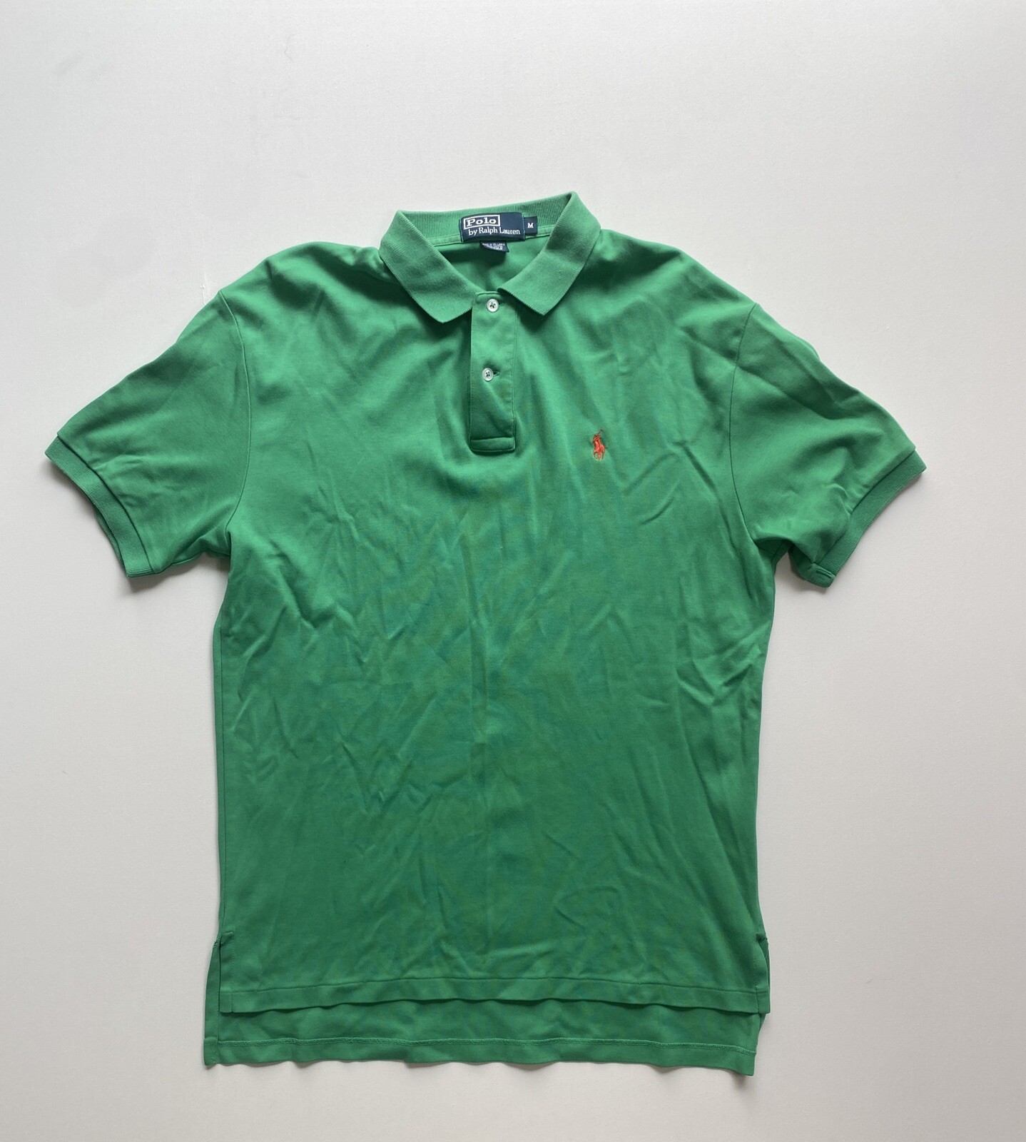Polo Ralph Lauren vintage pony camicia uomo verde medio preppy golf casual