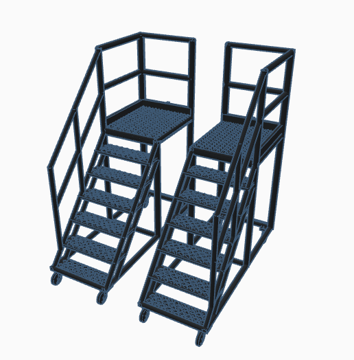 MODEL RAILWAY LOCOMOTIVE DRIVER CAB ACCESS STEPS - OO GAUGE 1/76 - UNPAINTED