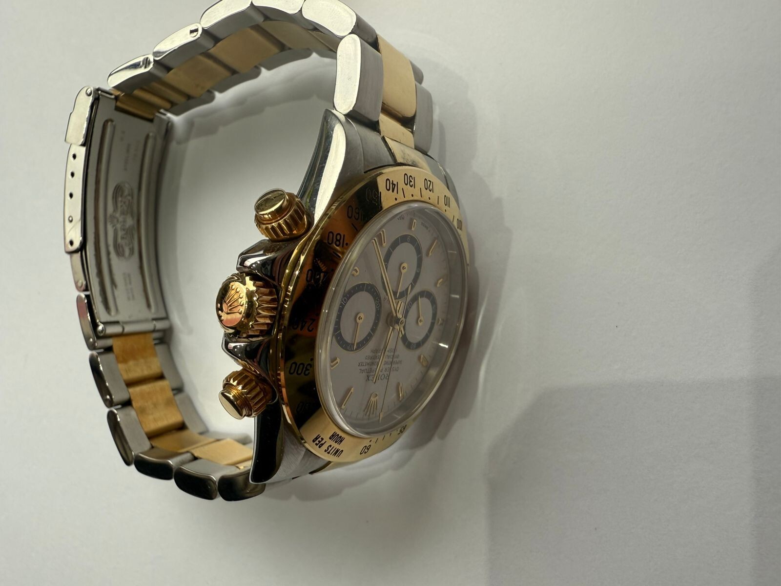 Super Rare Rolex Daytona Zenith 40mm White inverted 6 Steel 18K Yellow Gold 1997 image 8