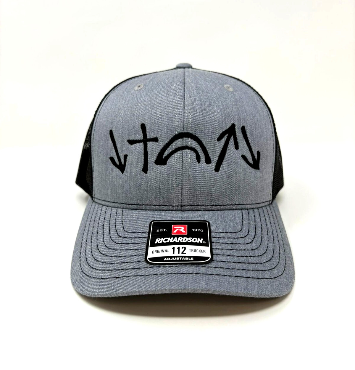 Richardson 112 Trucker Cap Snapback Black Gray