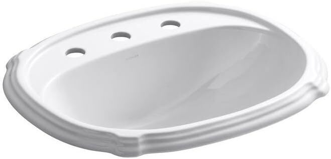 Kohler K-2189-8-0 Portrait Self-Rimming Bathroom Sink, white, NEW
