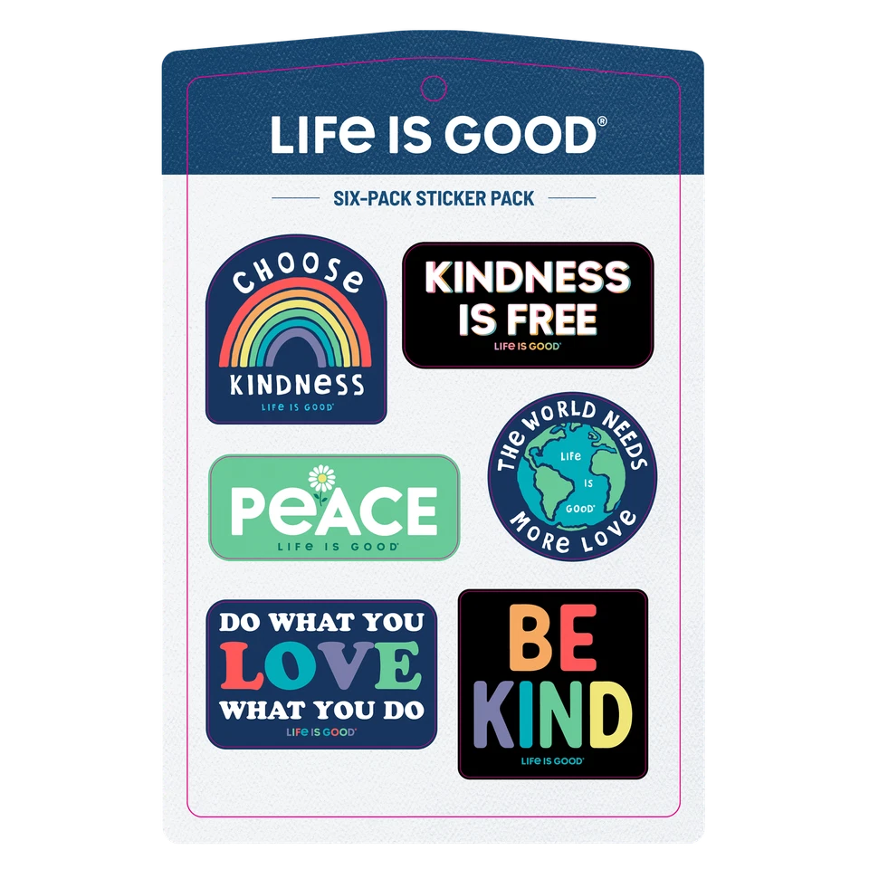 UNDISCLOSED Life is Good. Six-Pack Stickers, Optimism Pack