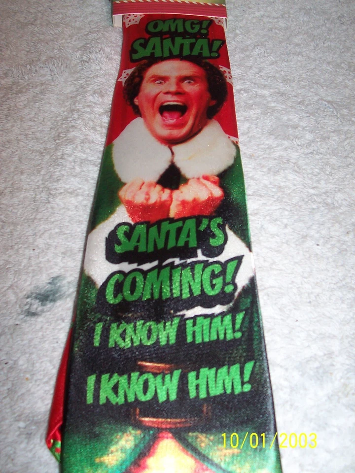 Corbata de Navidad para hombre Elfo La Película OMG Santa's Coming Will Ferrell Nueva Foto 2 de 2