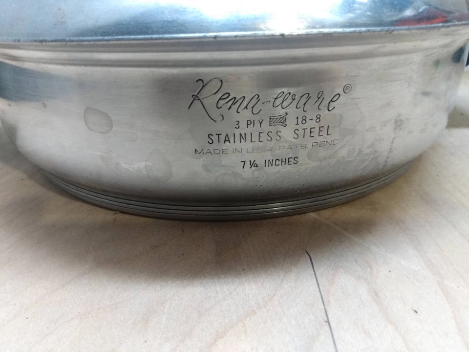 Rena Ware Utensilios de cocina Sartén de 7,5" Multi-Plapa Inoxidable 1,5 Qt Sartén Salteado Tapa Olla Foto 4 de 4