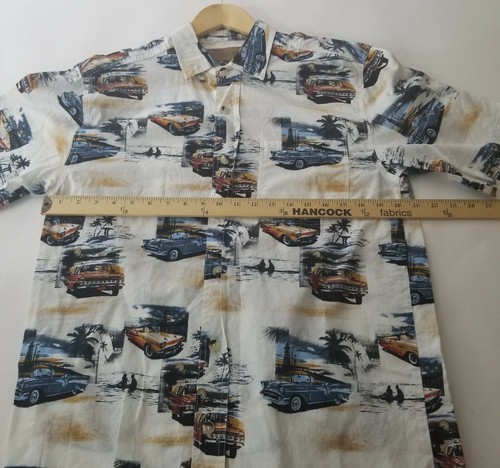 Clearwater Outfitters Antique Cars Palm Trees Button Short Sleeve Shirt L Men's - Picture 8 of 11