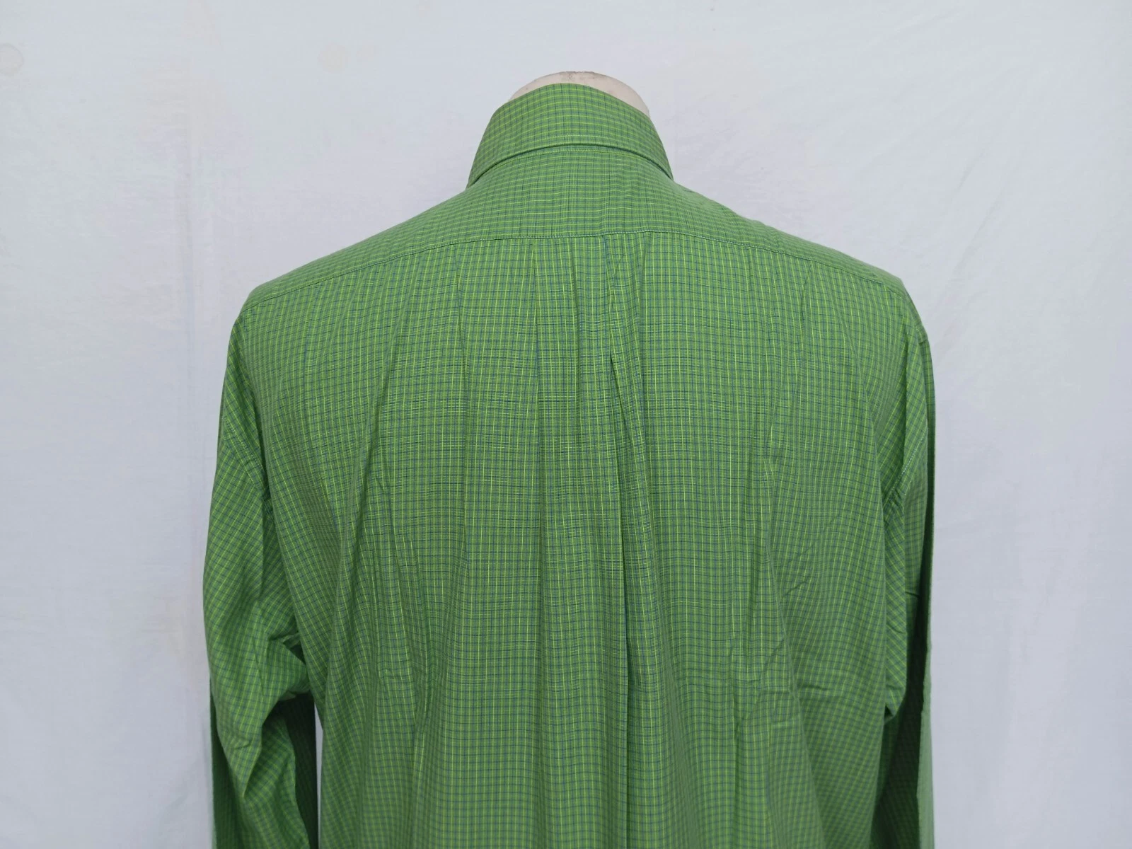 Camicia abito da uomo CELINE Homme verde abbottonata a scacchi blu cotone 15 75 40
