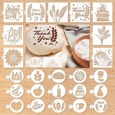 24PCS Bread Stencils Sourdough Baking Stencil Set for Cake & Cookie Design