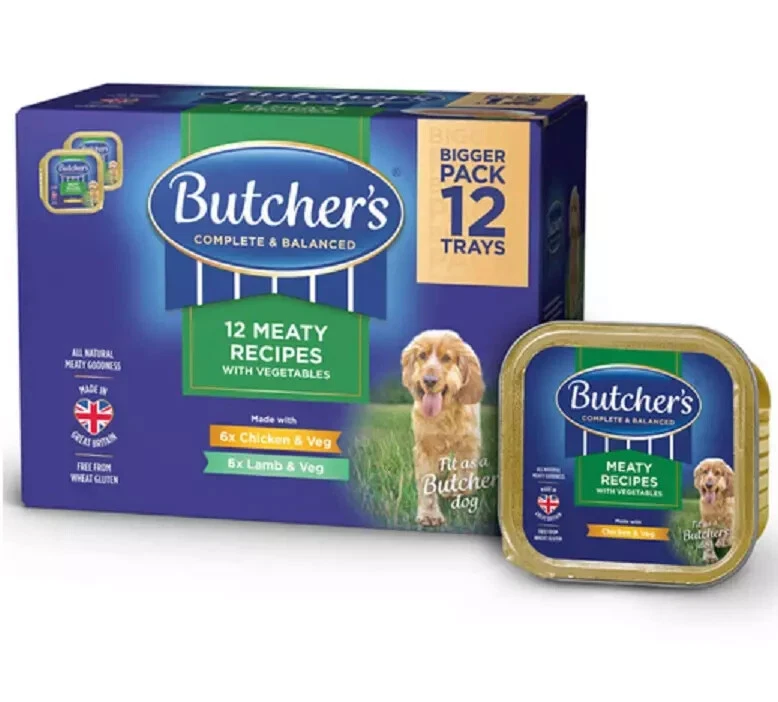 12 x 150g - Butcher's Assorted Meaty Recipes With Vegetables Complete Dogs Meal