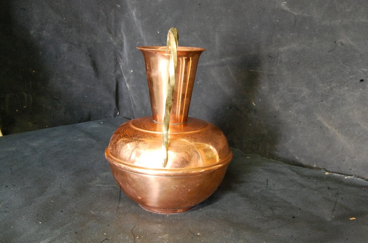 Vase Cuivre Villedieu L. Lecellier Avec Anse - Décoratif 26cm