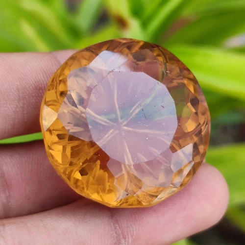 Natural 165 Ct Certified Brazilian Yellow Citrine Loose Gemstone Curving Cut