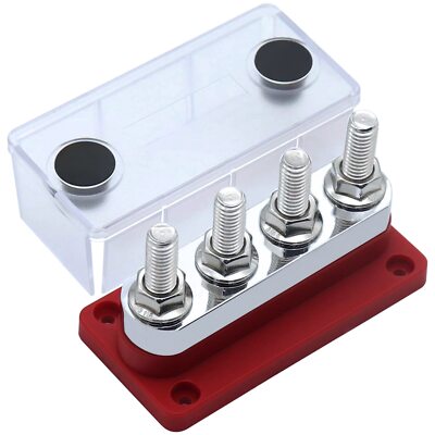 600A Bus Bar 4-Stud (3/8'') M10 High Current Copper Busbar Terminal Block