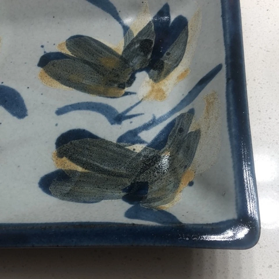 Saltspring Pottery Blue Platter Tray Made In Canada - Image 3 of 4