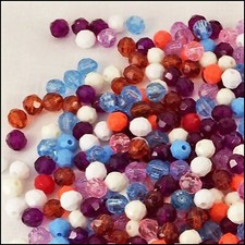 Multi Color Faceted Round Acrylic 8mm Beads 750 pc