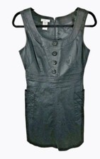 London Times Women's Dress Black Sheath Cotton Spandex Sleeveless Size 8