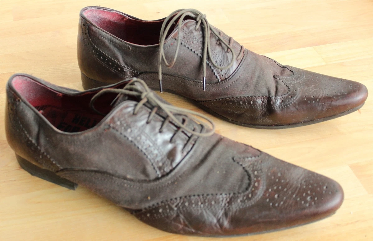 Hell For Leather Mens Leather Shoes Dark Brown Size 11 Hipster Rare