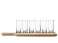 Lsa Vodka Paddle Set - 6 Vodka Glasses On A Wooden Paddle Lsa Vodka Paddle Set - 6 Vodka Glasses On A Wooden Paddle