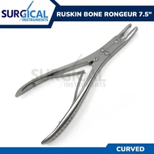 Ruskin Bone Rongeur 7.50" Curved 5mm Bite Double Action Stainless German Grade