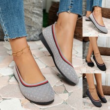 Womens Flats Knit Dress Shoe Slip On Ballet Shoe Classic Comfy Shoe Low Wedge