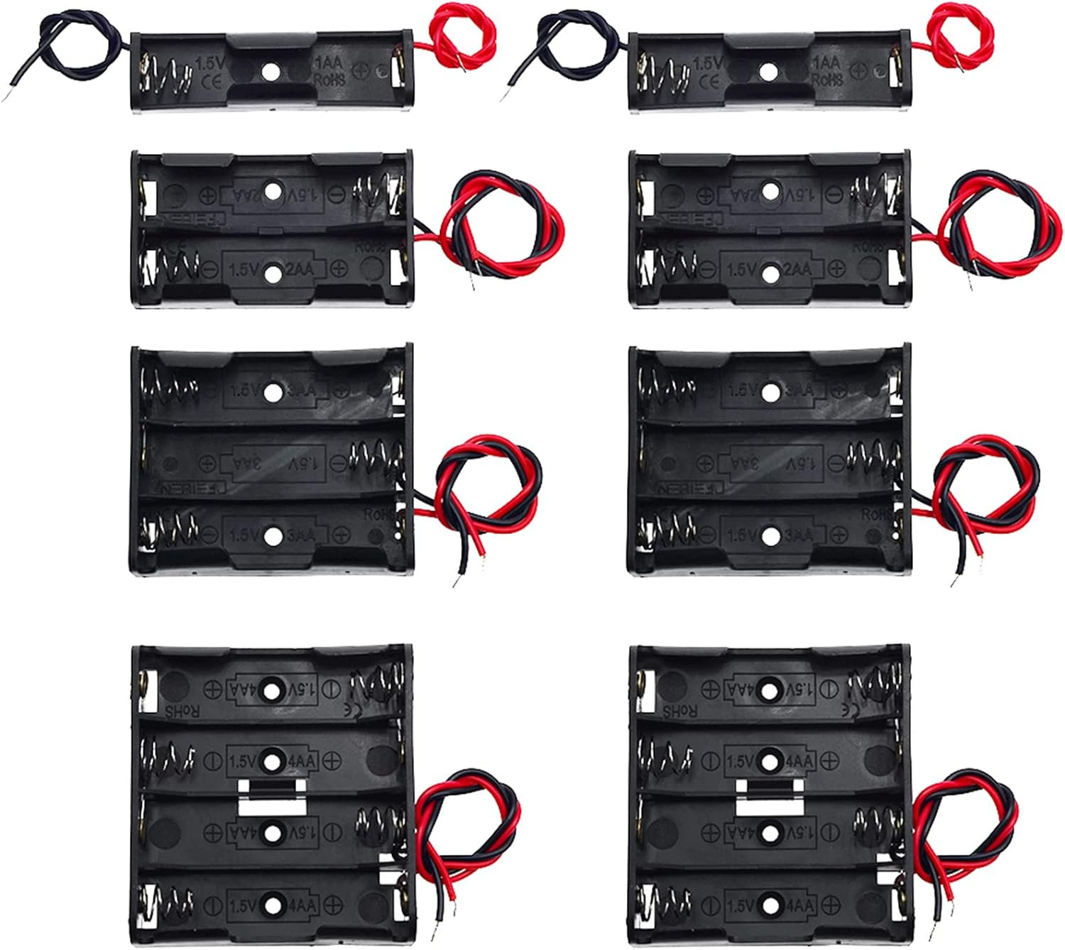 Plastic Battery Holder Case For 4 X AA Batteries With Wire Leads - 6.0V Storage Box 5 thumbnail image