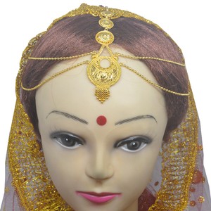 Indian Asian Ethnic Golden Matha Patti Tikka Head Chain Wedding